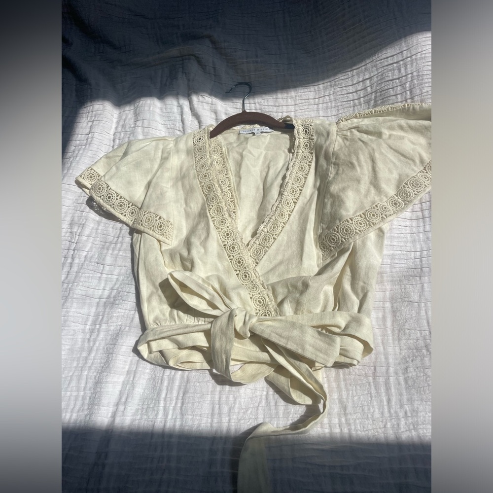 Secret mission wrap around cotton top